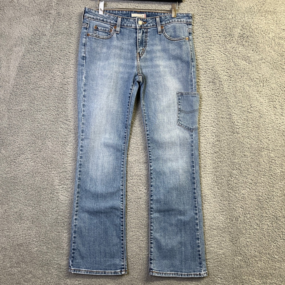 Levis 515 Bootcut Jeans Women 8M Blue Denim Utility Workwear Western DIY Pocket